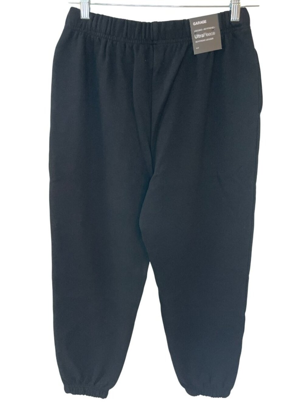 Gargae Ultra Fleece Boyfriend Jogger Pants Jet Black Elastic Women's Sz M $60NWT - Picture 2 of 10